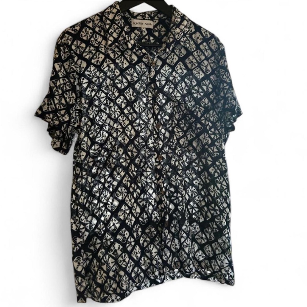Olaria Nova Boutique Lisbon, Portugal - Indigo and White Patterned Shirt